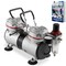PointZero 1/3 HP Double Piston Airbrush Compressor with Regulator, Gauge and Water Trap - Quiet Professional Air Pump